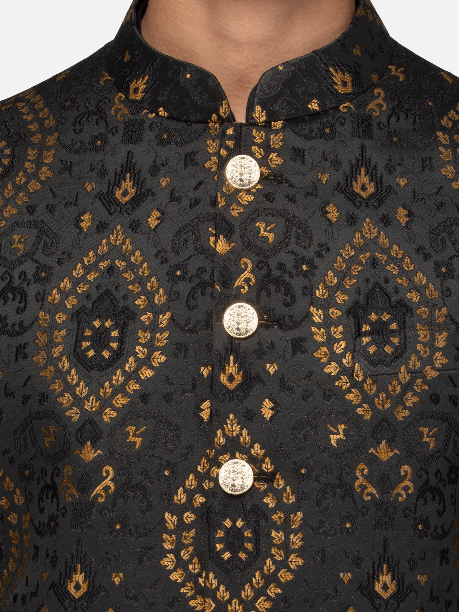 Black Rajputana sherwani