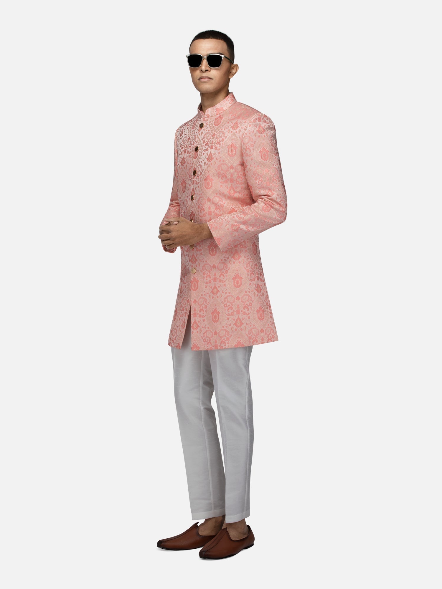 Blush pink Rajputana sherwani