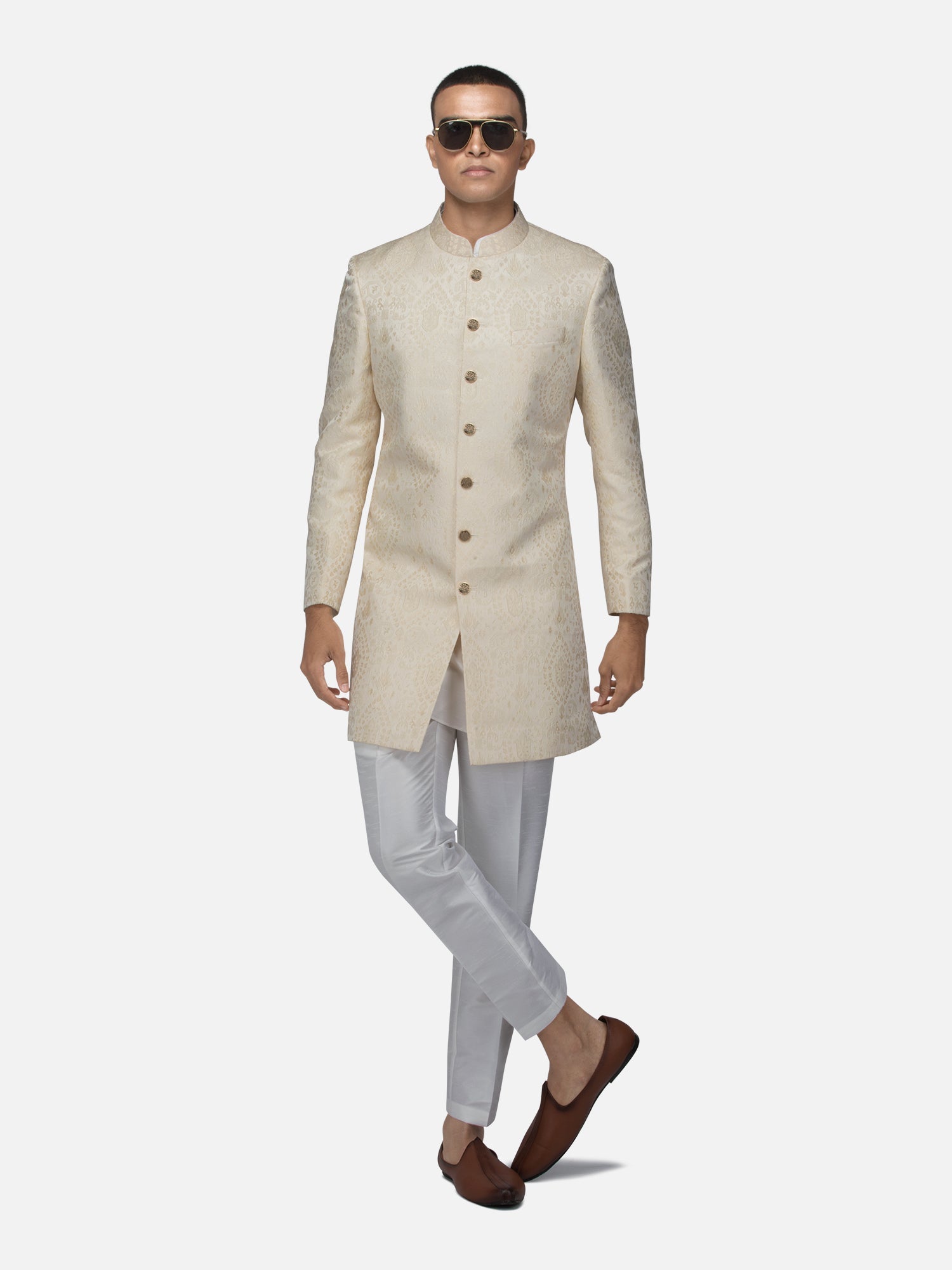 Cream Rajputana Sherwani