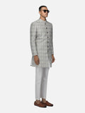 Grey raindrop sherwani