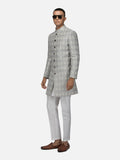 Grey raindrop sherwani