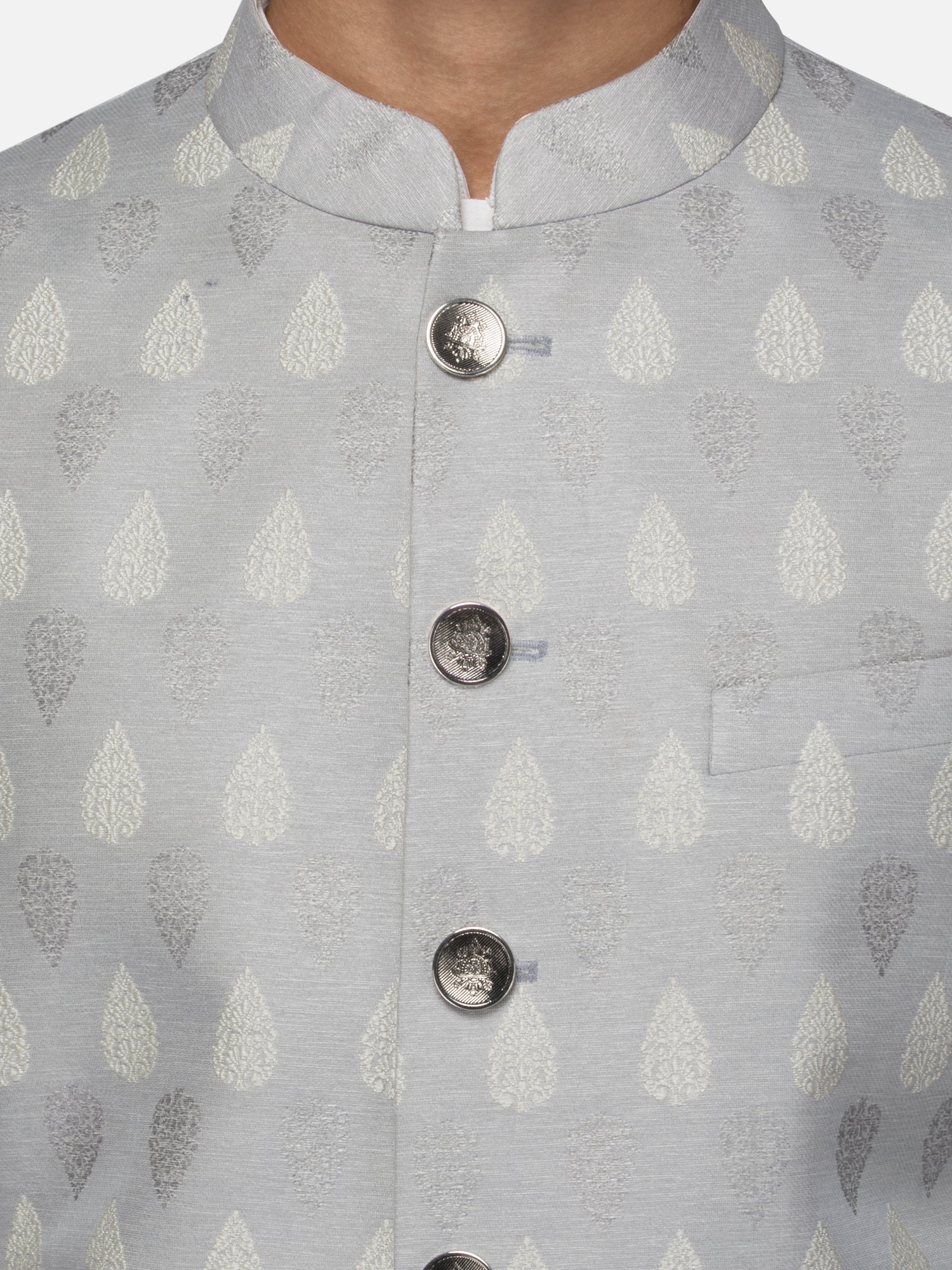 Grey raindrop sherwani