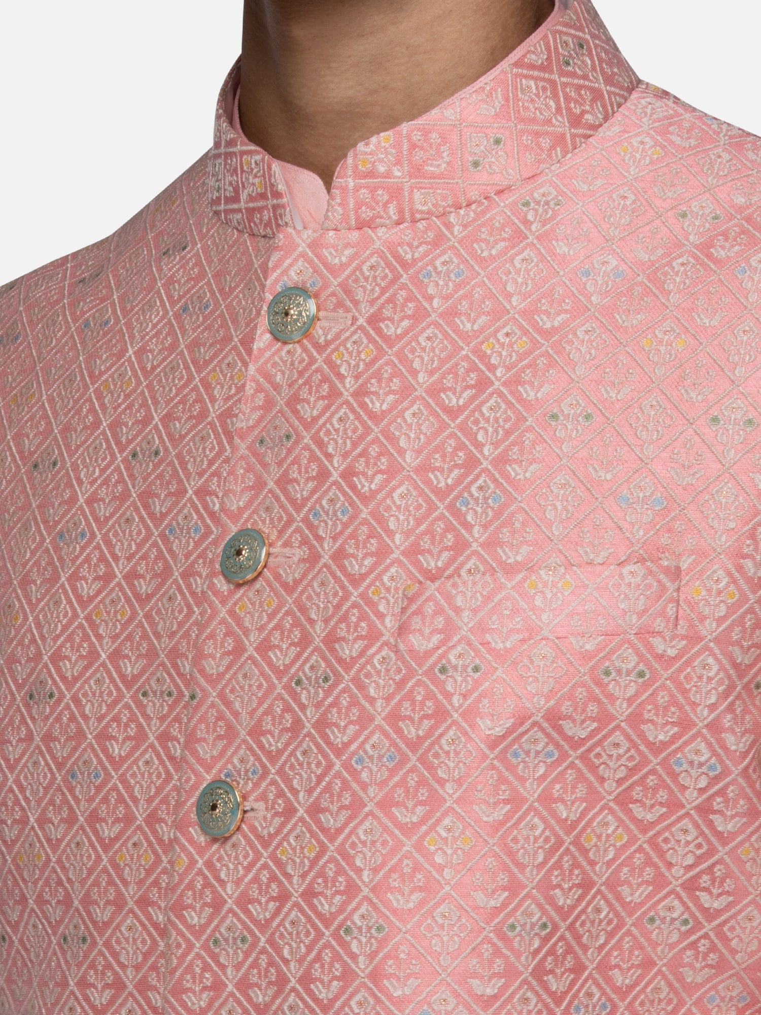 Peach Flora sherwani